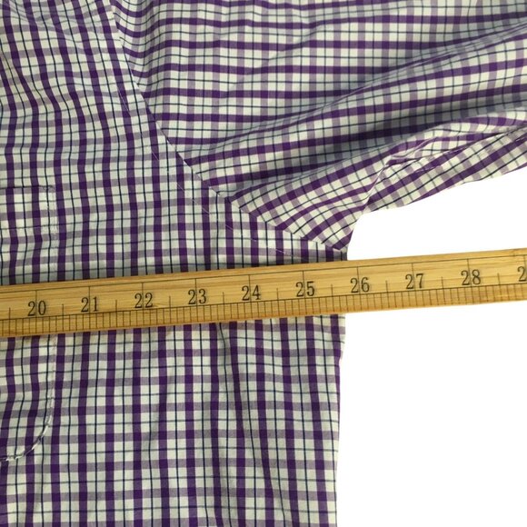 Chaps Shirt Mens 17.5 36/37 Classic Fit Plaid Wrinkle Free Button Up Dress Shirt - Picture 8 of 14